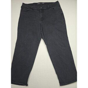 Old Navy Womens High-Rise Wow Loose Straight Leg Jeans Size 18 Short Black Denim